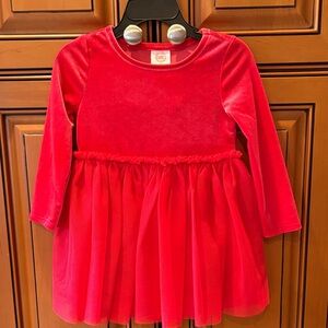 Red Velvet Long Sleeve Dress